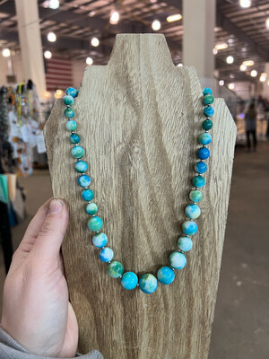 Blue/green Stone &amp; Navajo Pearls