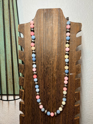 Cotton Candy Glass Beads & Navajo Pearls
