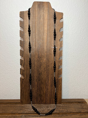 Black Onyx &amp; Corrugated Navajo Pearls