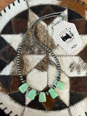 Faux Navajo Pearls &amp; Green Howlite