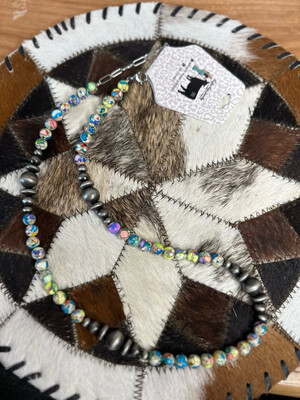 Paint Splatter & Faux Navajo Pearls
