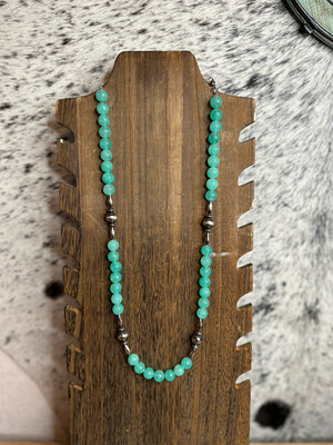 Sea Green Agate &amp; Navajo Pearls