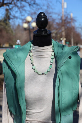 Green Serpentine &amp; Navajo Pearls