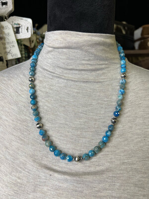 Blue Agate &amp; Navajo Pearls