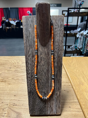 Orange Spiny Oyster & Navajo Pearls