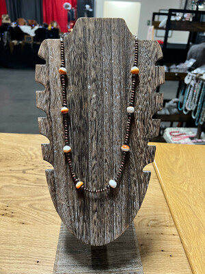 Faux Copper Navajo Pearls &amp; Orange Spiny Oyster