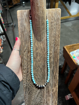 Blue Jade &amp; Navajo Pearls
