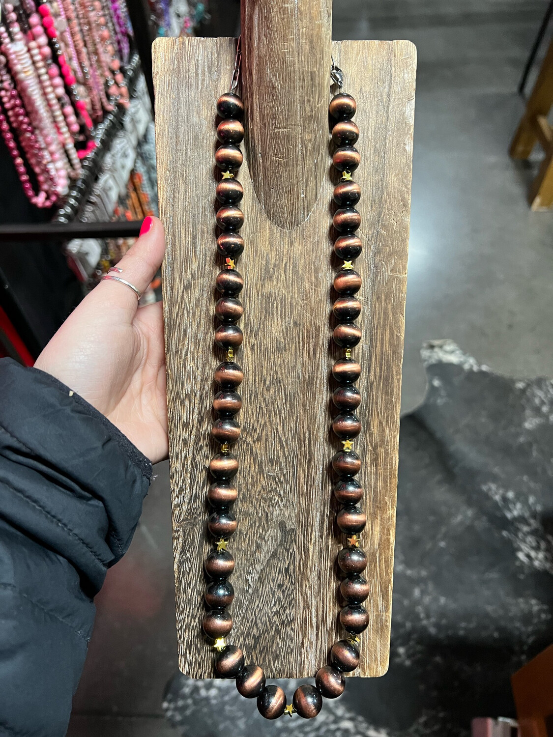 Faux Copper Navajo Pearls &amp; Gold Stars