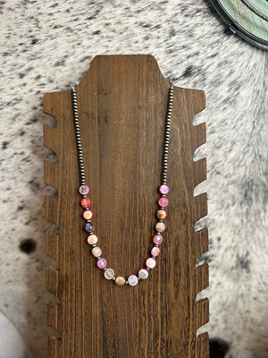 Faux Navajo Pearls &amp; Pink Glass Beads