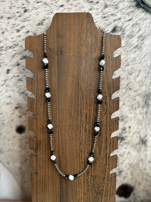 Black Onyx &amp; Faux Navajo Pearls