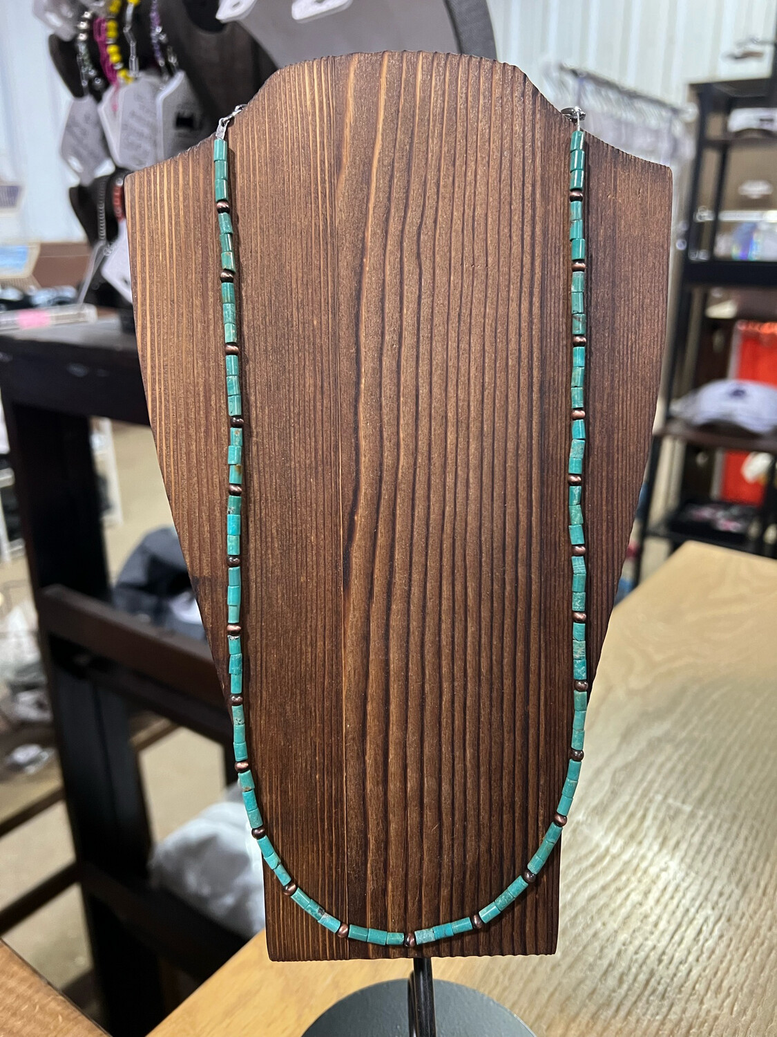 Turquoise &amp; Faux Copper Navajo Pearls