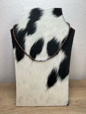 EAT BEEF &amp; Faux Copper Navajo Pearls