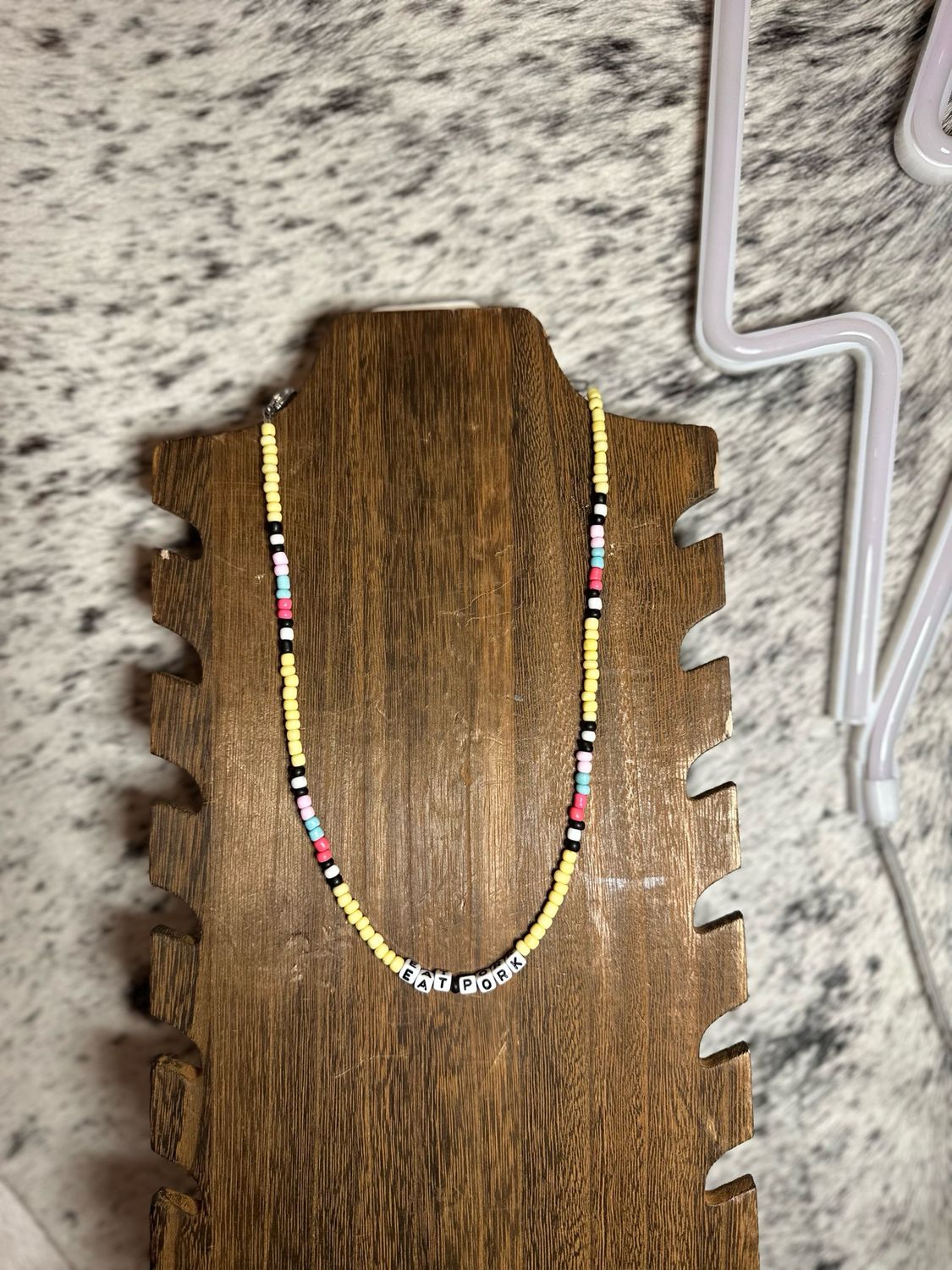 Seed Bead “Eat Pork”
