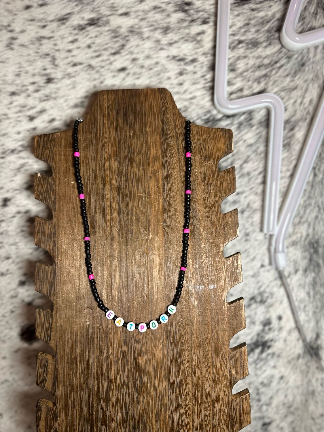 Seed Bead “Eat Pork”