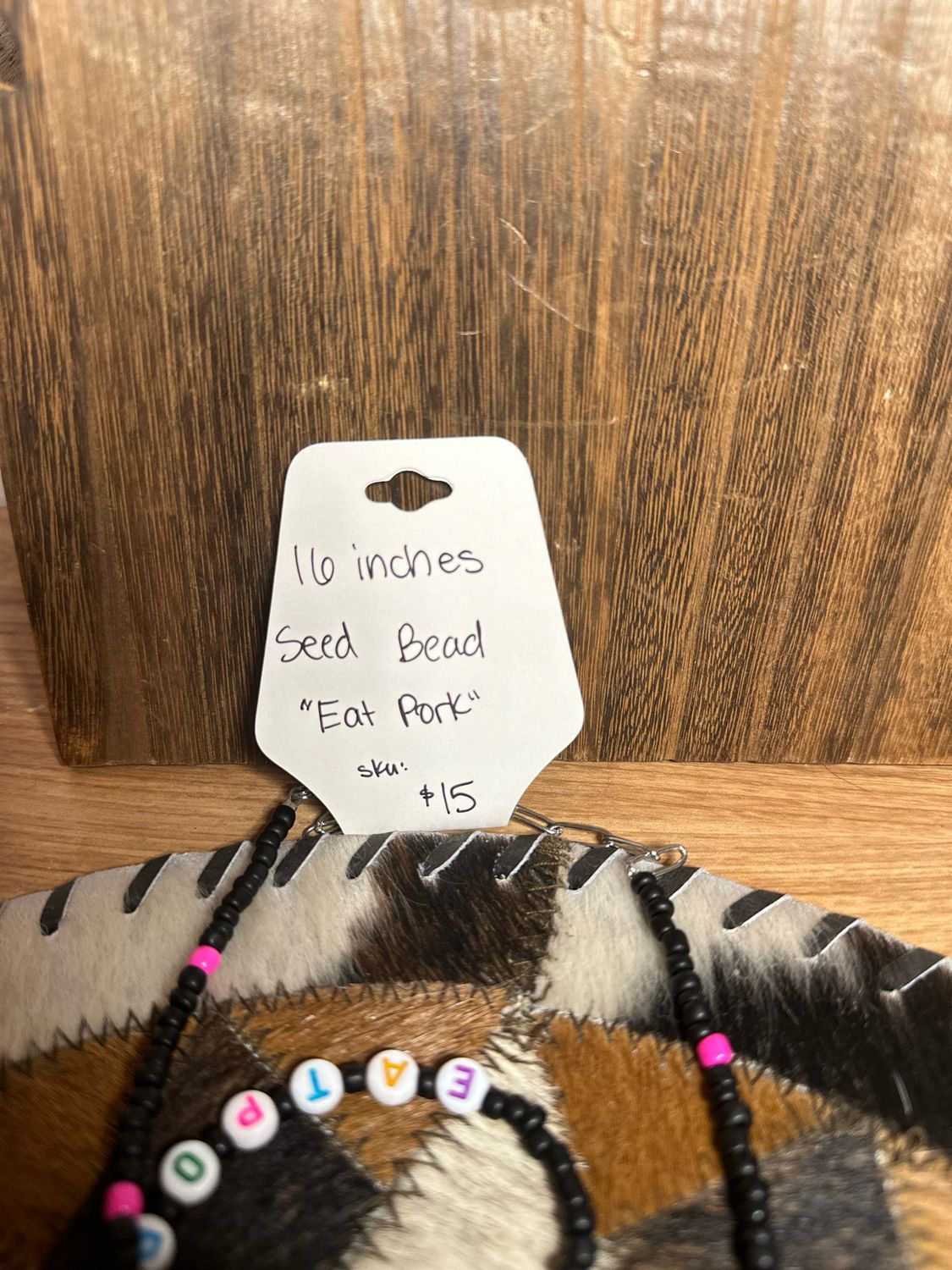 Seed Bead “Eat Pork”