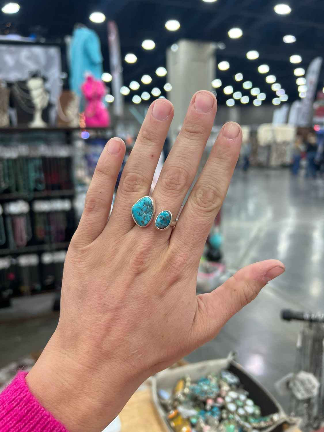 Turquoise Split Ring Size 7