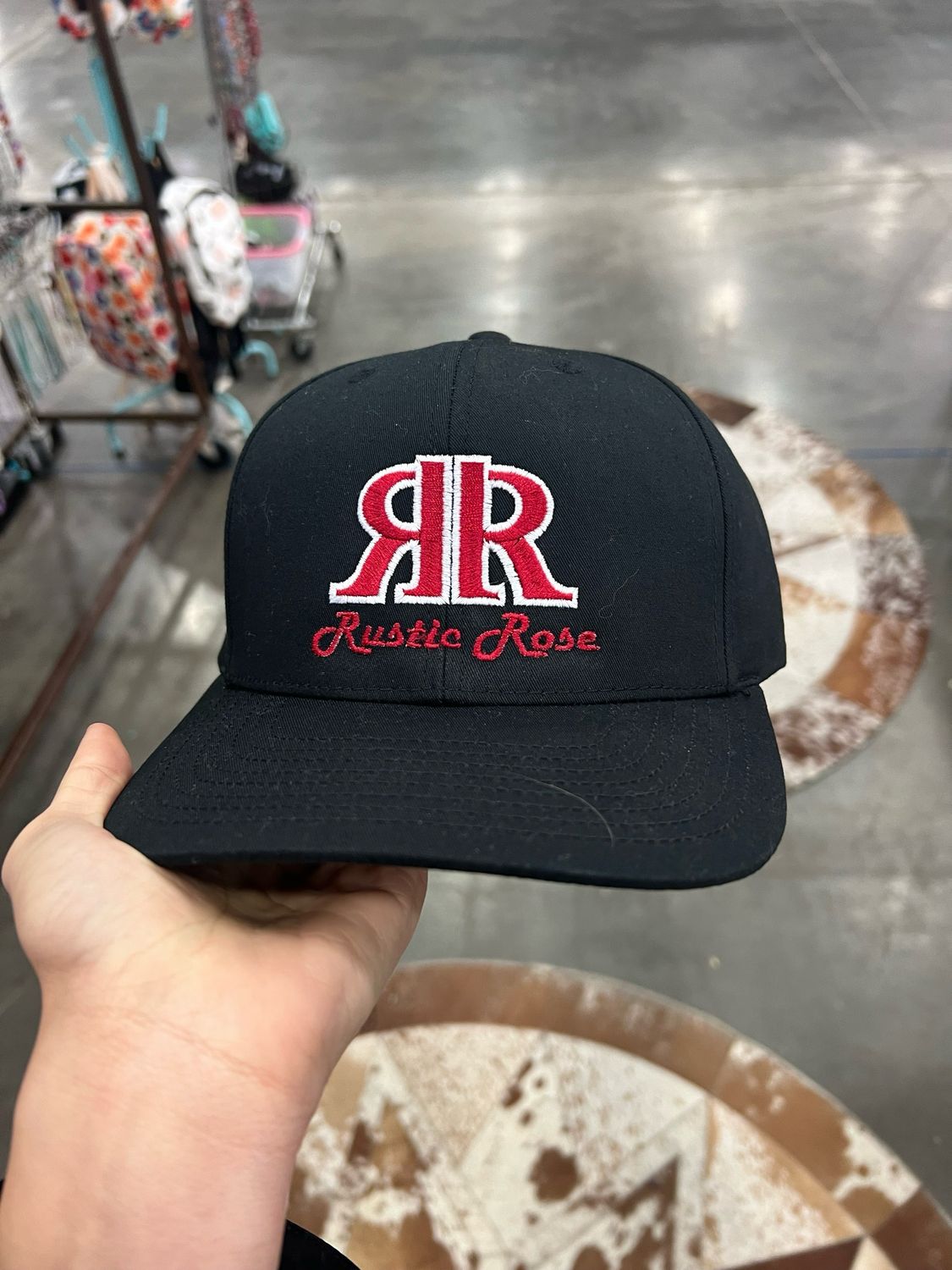 Black &amp; Red Structured RR Hat