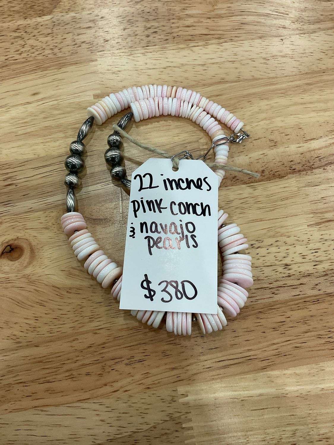 Graduated Pink Conch &amp; Navajo Pearls