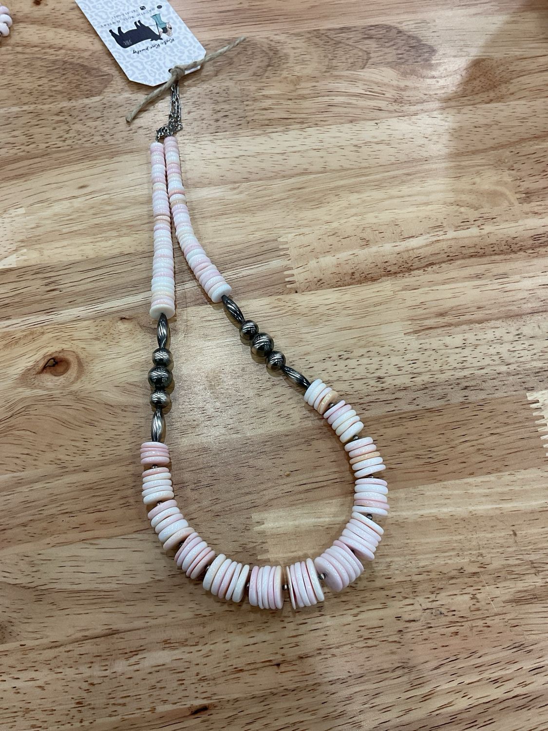 Graduated Pink Conch &amp; Navajo Pearls