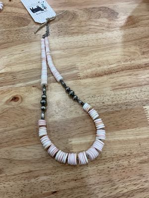 Graduated Pink Conch &amp; Navajo Pearls