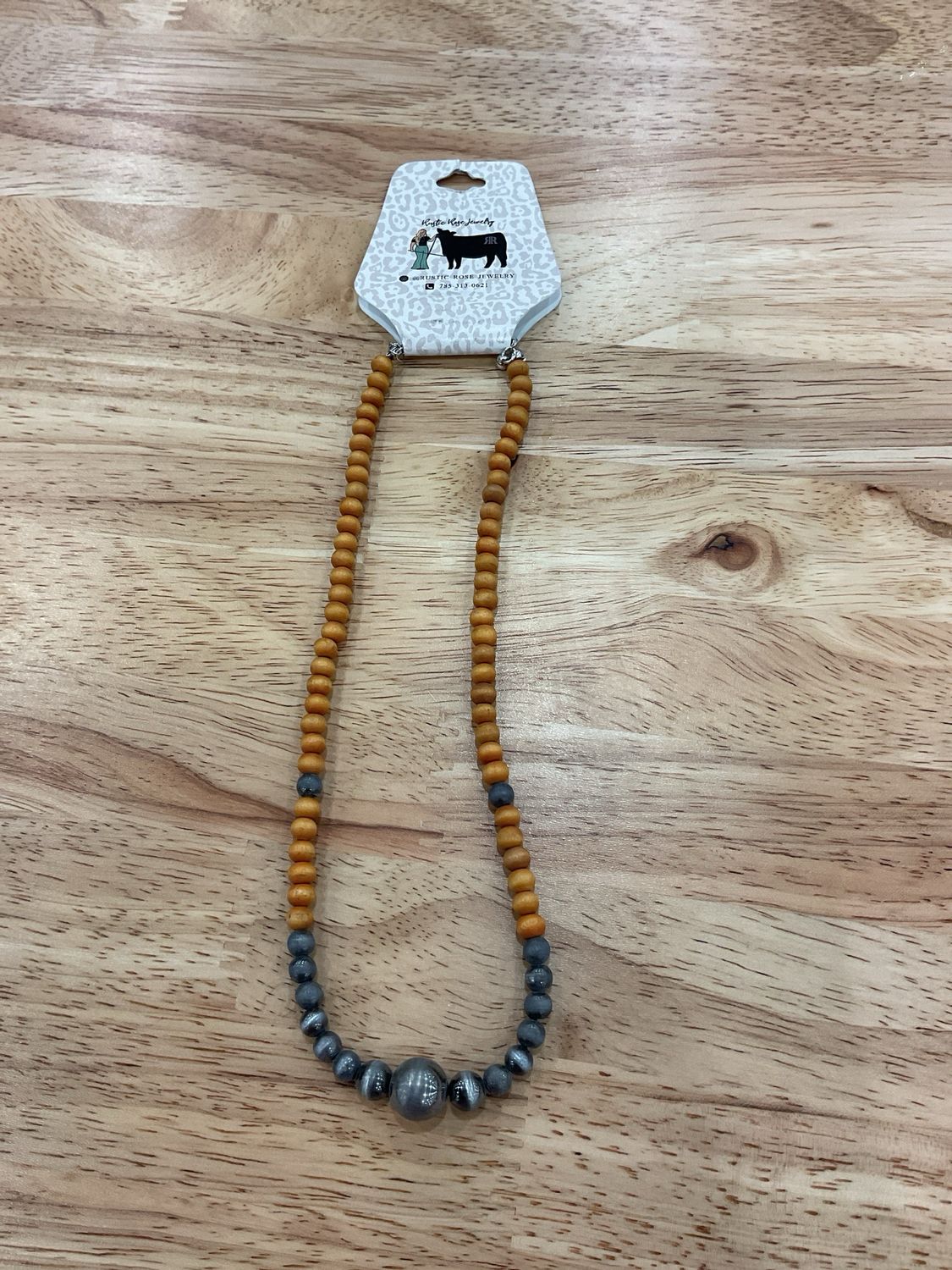 Faux Navajo Pearls &amp; Mustard Wood Beads