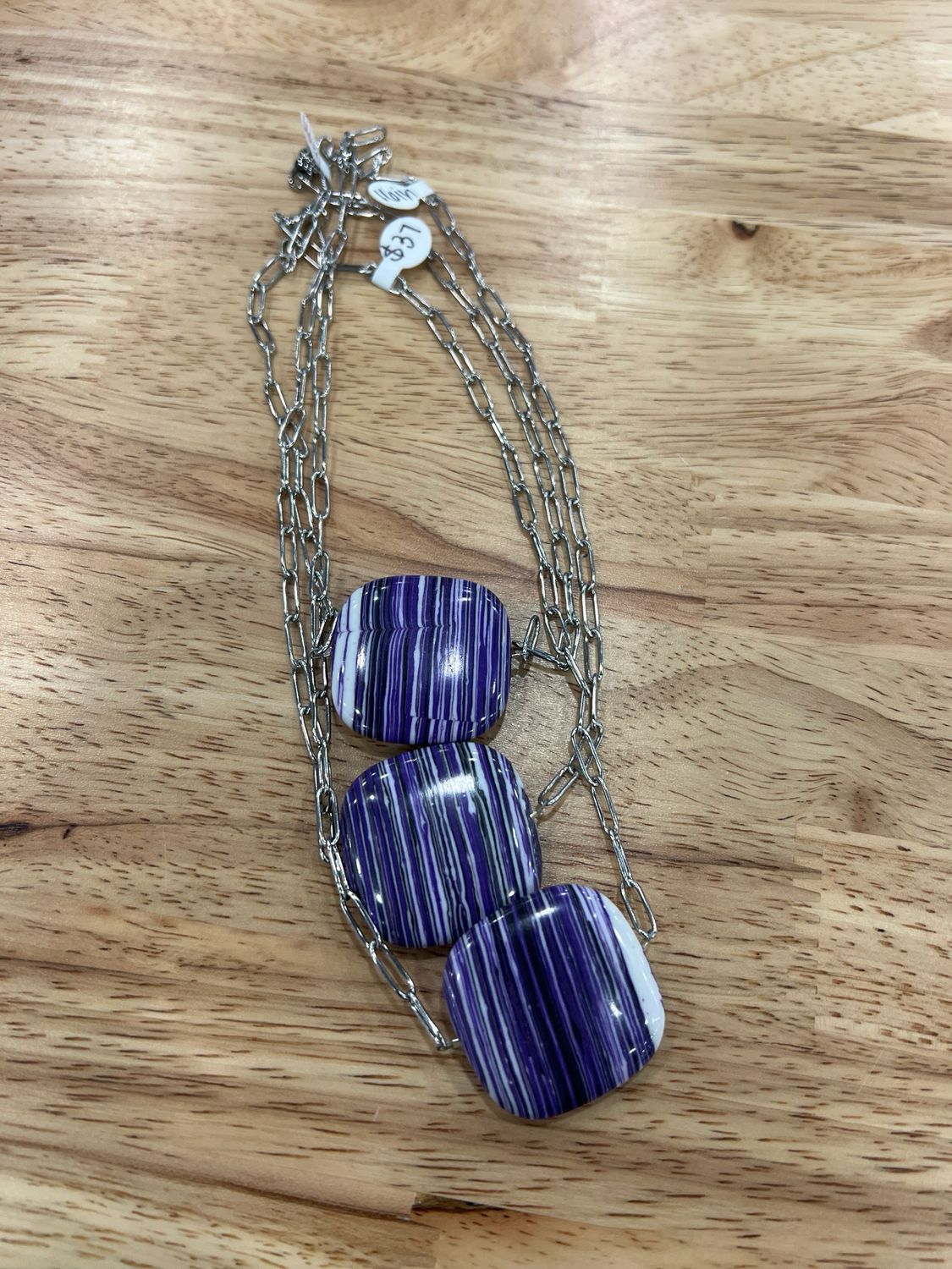 Stripped Purple Stone Stacker