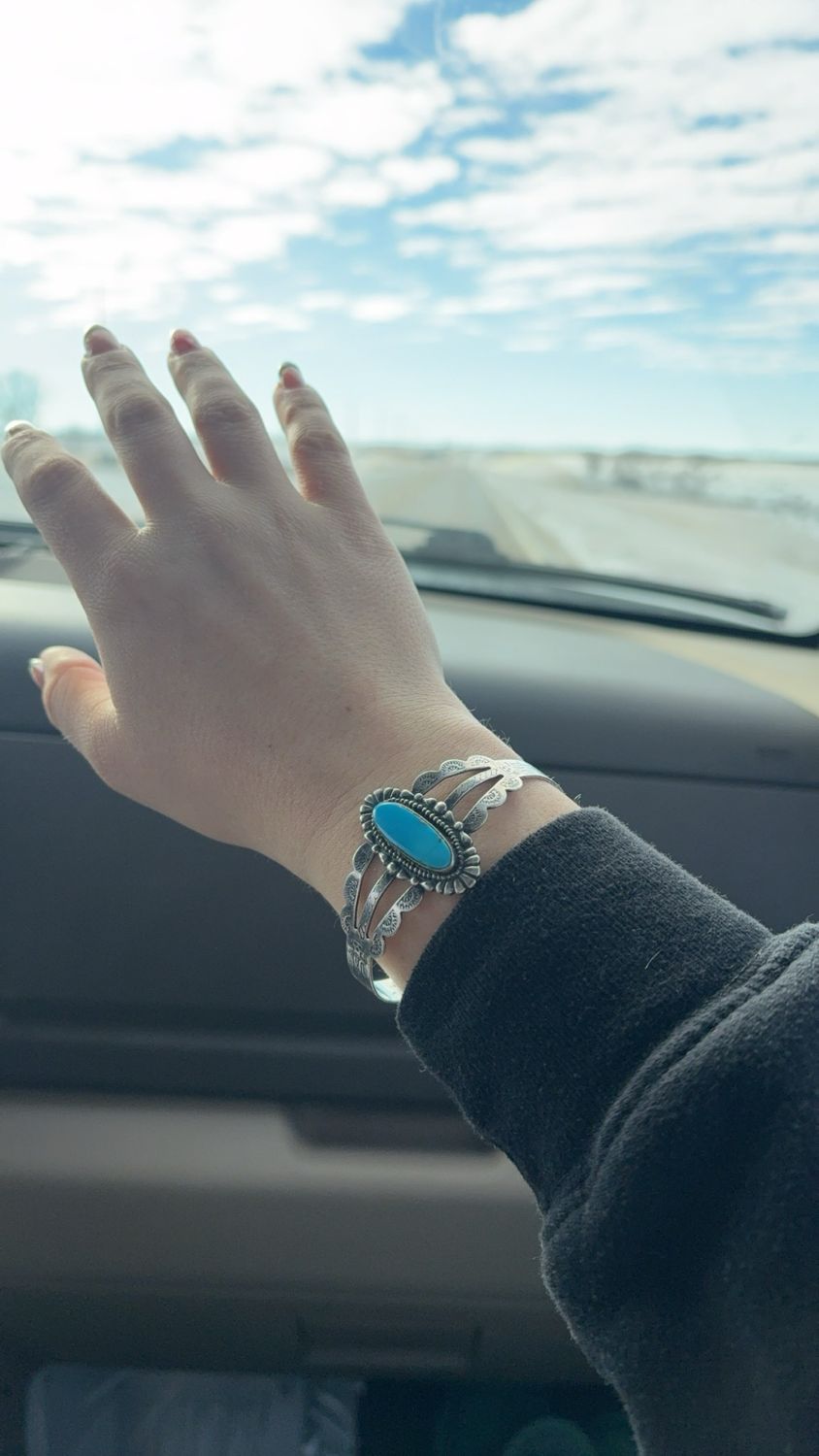 Turquoise Engraved Cuff