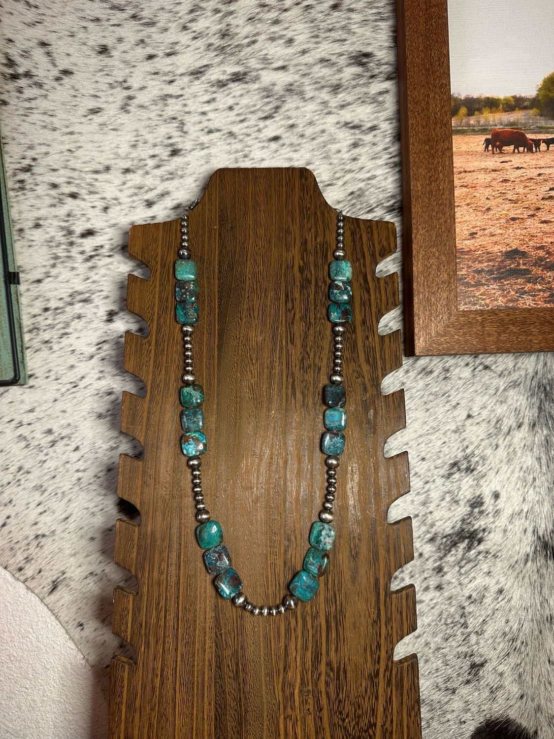 Chrysocolla and Navajo Pearls