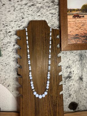 Blue Lace Agate and Navajo Pearls