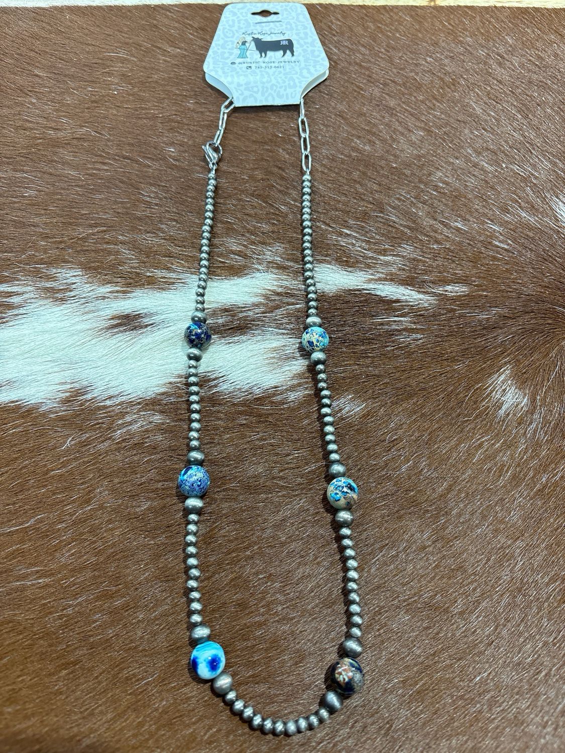 Blue Jasper &amp; Navajo Pearls