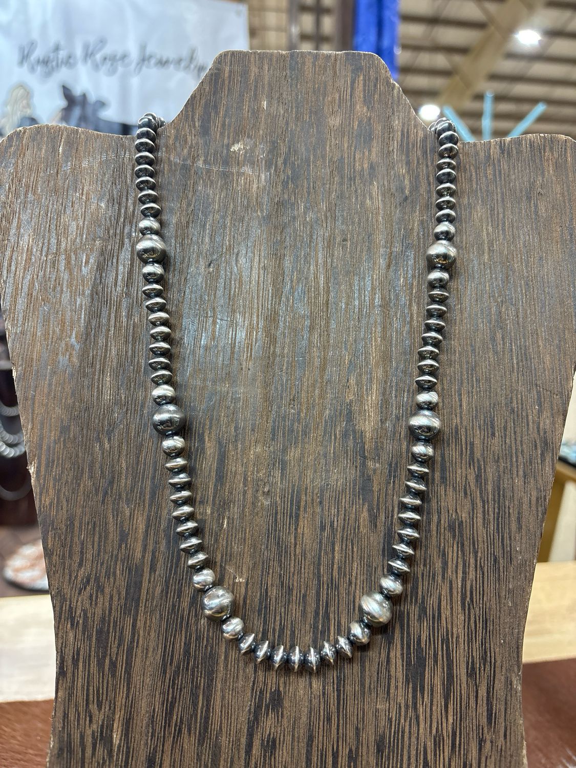 8 &amp; 12 mm with Saucers Navajo pearl