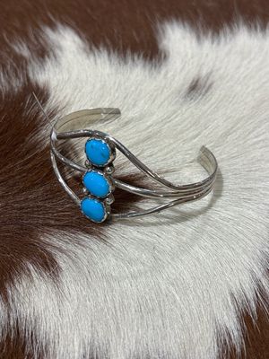 3 Stone Turquoise Cuff