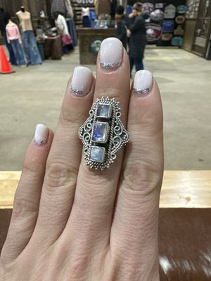 3 Stone Opal Ring