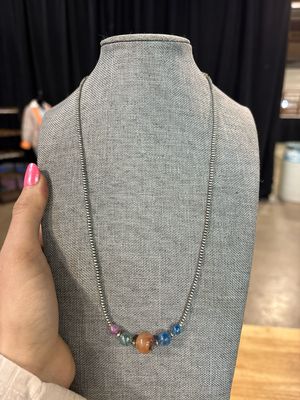 Cosmic Cowgirl Agate &amp; 2 mm Navajo Pearls