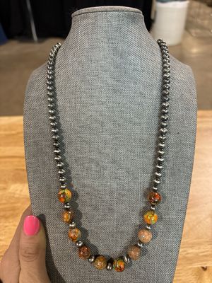 Galaxy Sea Jasper &amp; Navajo Pearls
