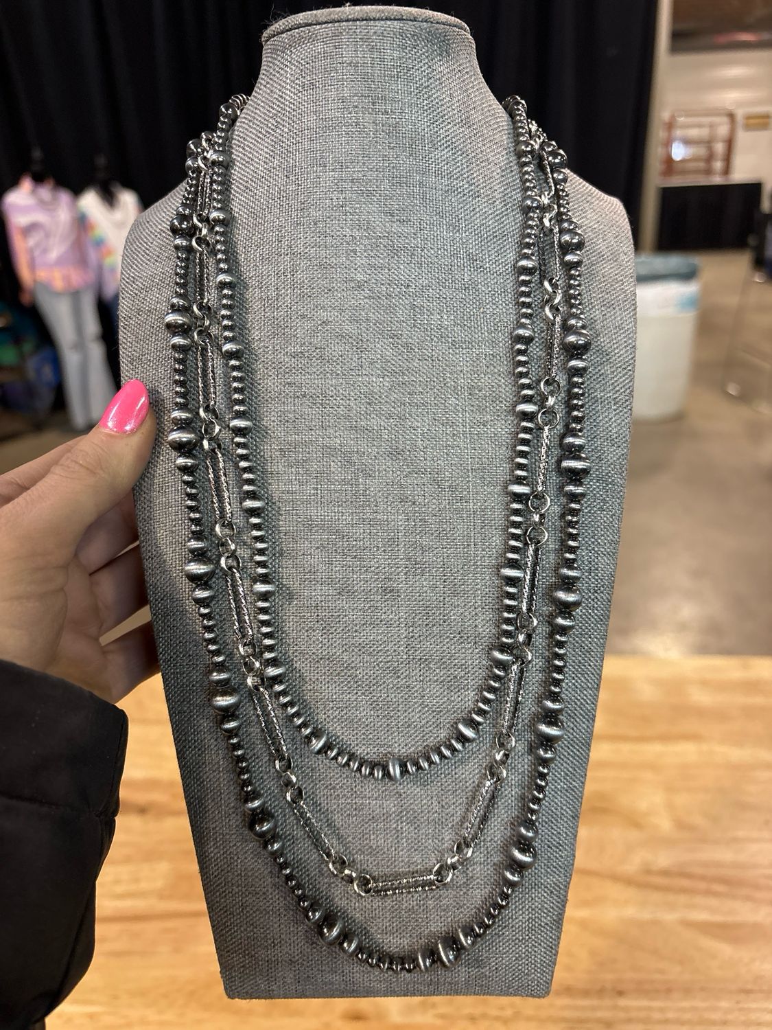 3 Strand Faux Navajo Pearls