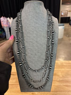 3 Strand Faux Navajo Pearls