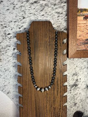 Dark Gray Hematite and Navajo Pearls