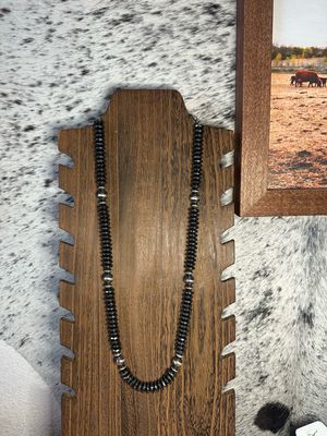 Dark Gray Hematite and Navajo Pearls