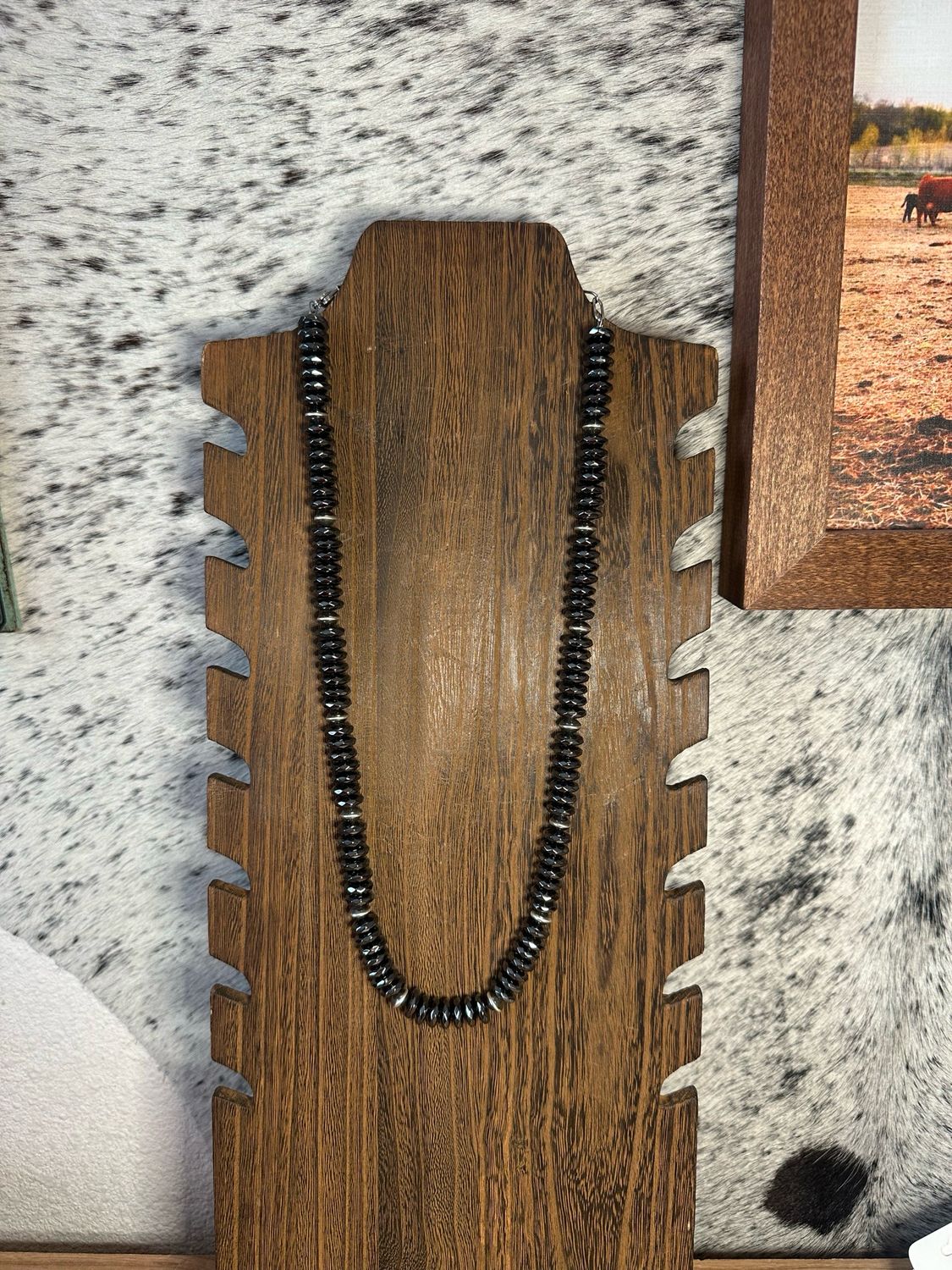 Dark Gray Hematite and Navajo Pearls