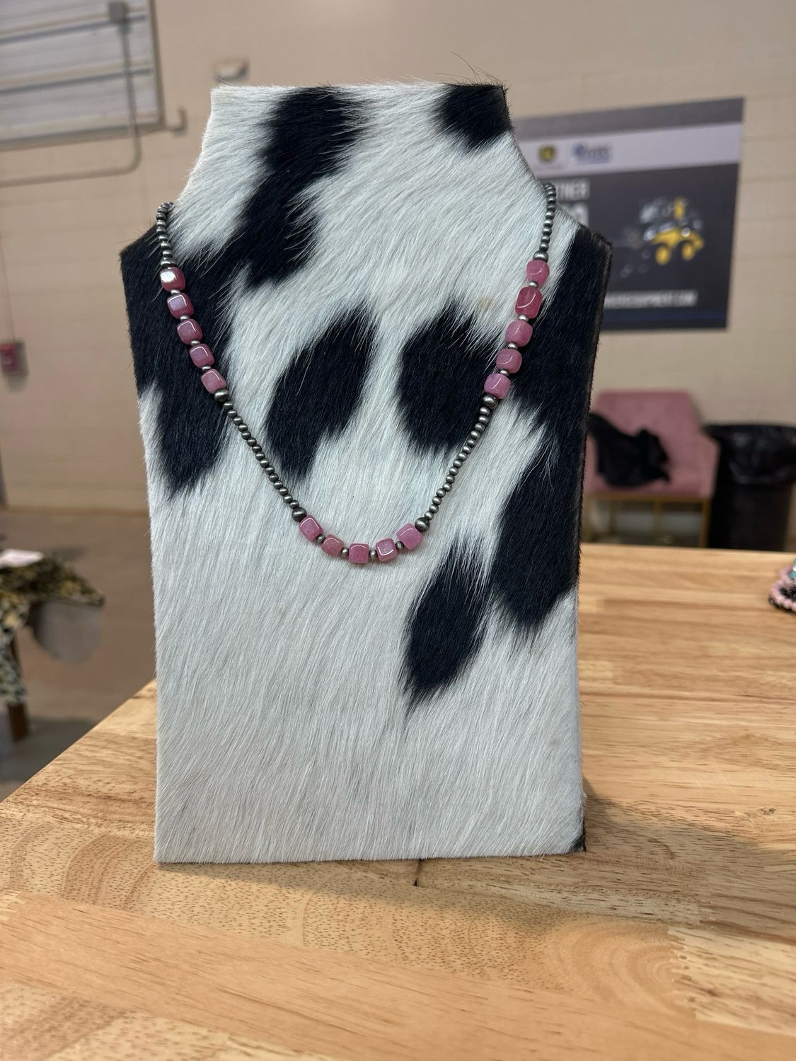 Faux Navajo Pearls and Pink Agate