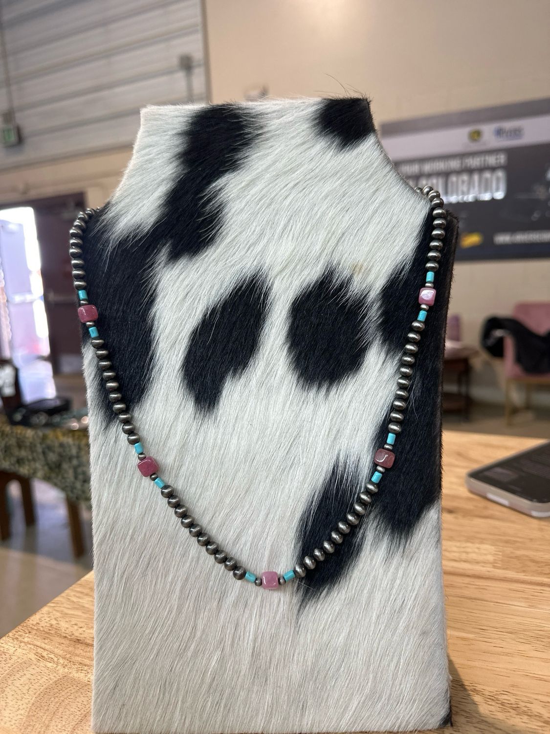 Faux Navajo Pearls and Pink Agate