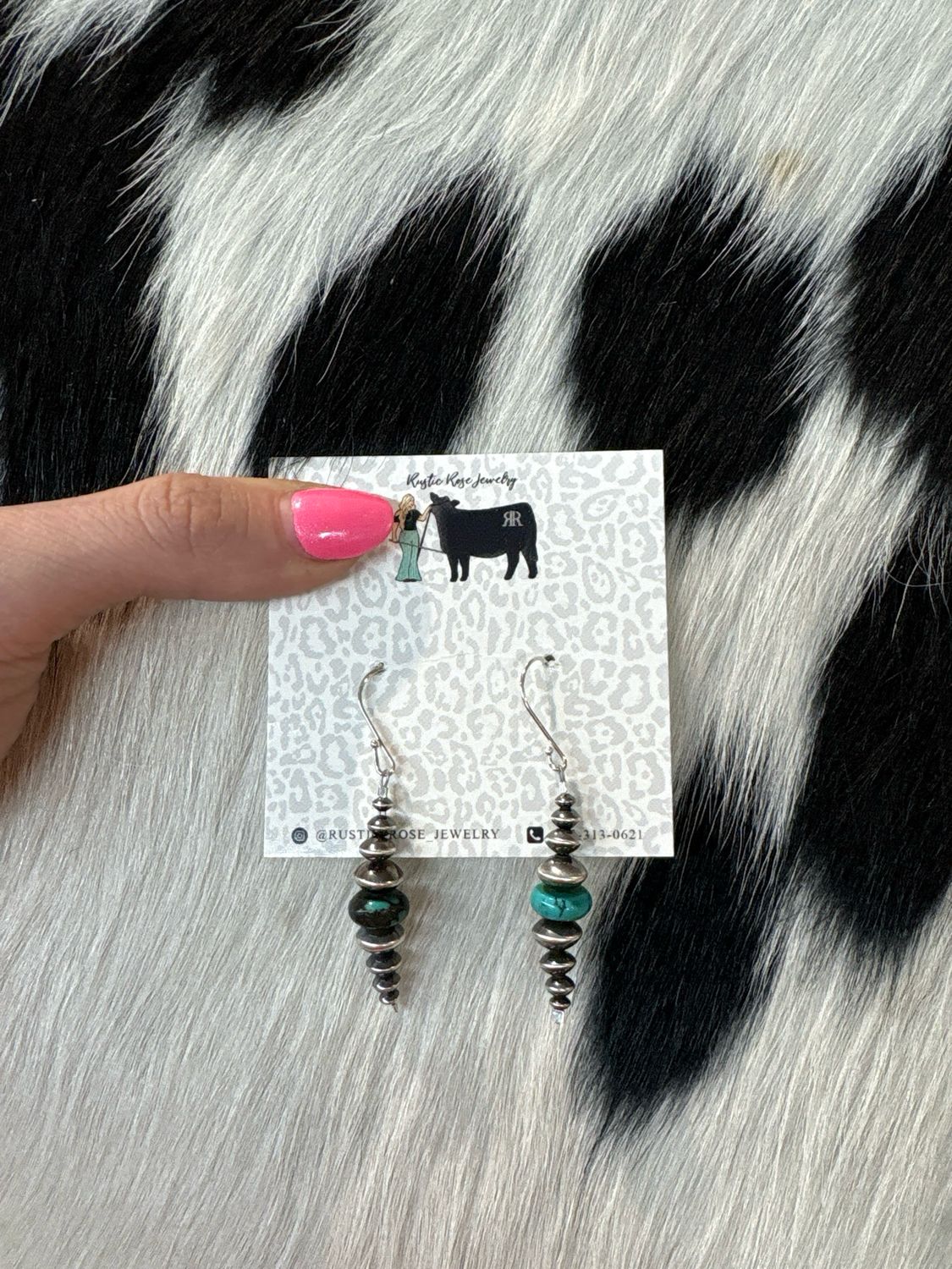 Turquoise &amp; Navajo Pearl Earrings