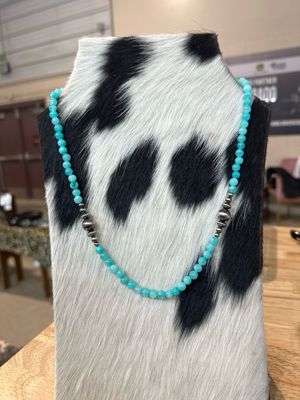 Amazonite and Navajo Pearls