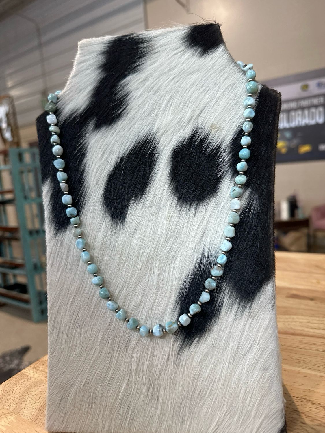Larimar and Navajo Pearls