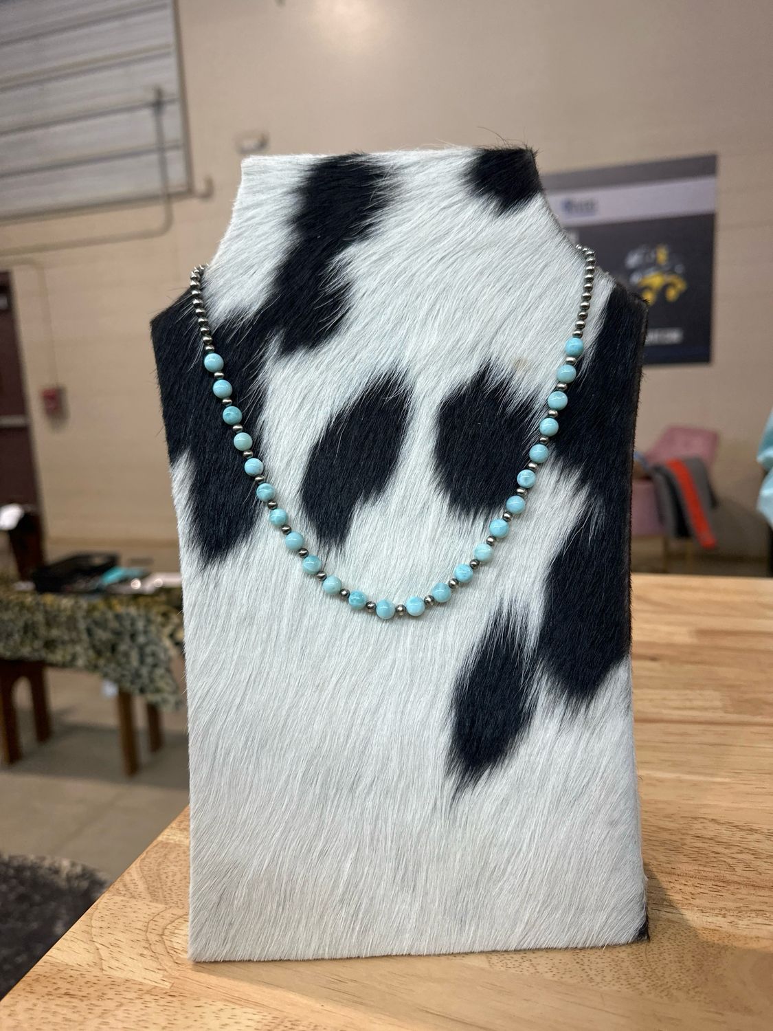 Larimar and Navajo Pearls