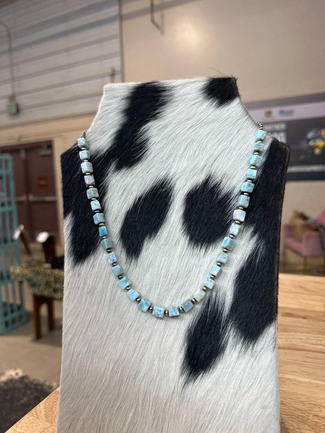 Larimar and Navajo Pearls