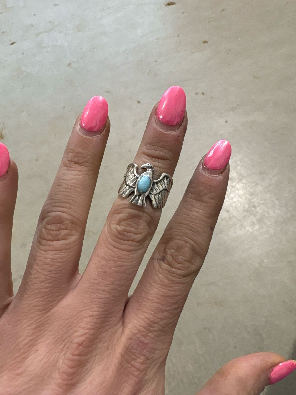 Larimar Thunder Bird Ring