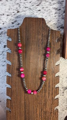 Pink Jasper &amp; Navajo Pearls
