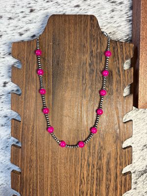 Pink Jasper &amp; Navajo Pearls